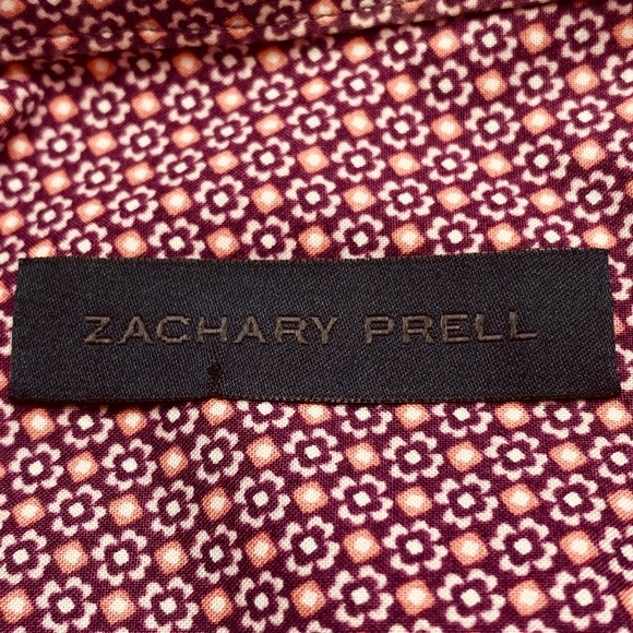 ZACHARY PRELL Geometric Print Short Sleeve 100% Cotton Shirt Size M - Picture 4 of 7